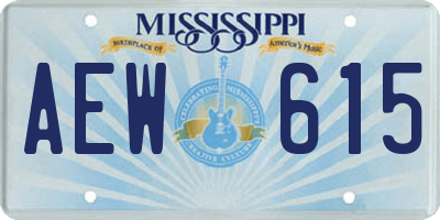 MS license plate AEW615