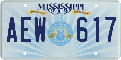 MS license plate AEW617
