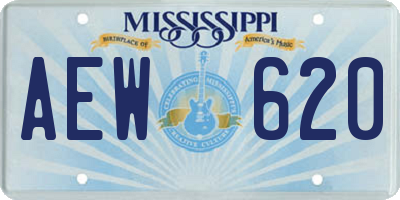 MS license plate AEW620