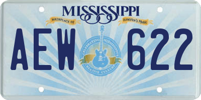 MS license plate AEW622