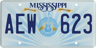 MS license plate AEW623