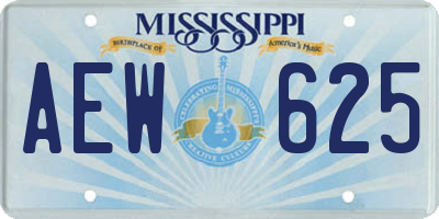 MS license plate AEW625