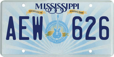 MS license plate AEW626