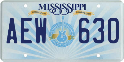 MS license plate AEW630