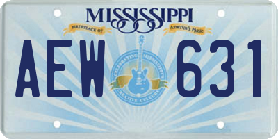 MS license plate AEW631