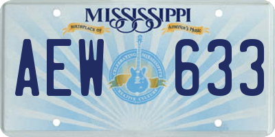 MS license plate AEW633