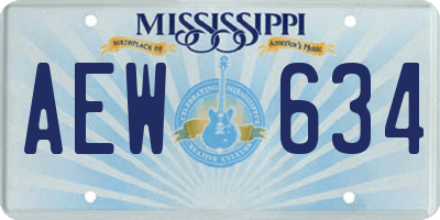 MS license plate AEW634