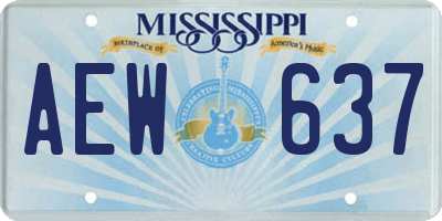 MS license plate AEW637