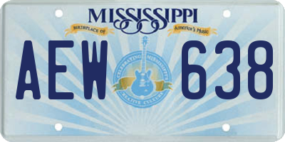 MS license plate AEW638