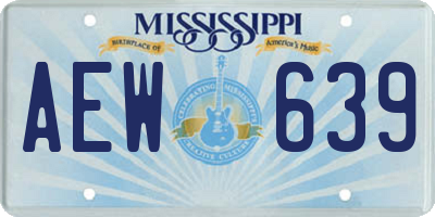 MS license plate AEW639