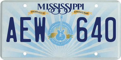 MS license plate AEW640