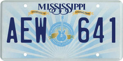 MS license plate AEW641