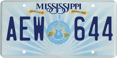 MS license plate AEW644