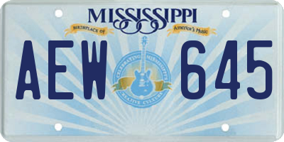 MS license plate AEW645