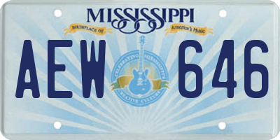MS license plate AEW646