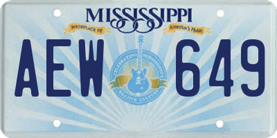 MS license plate AEW649