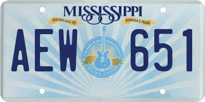 MS license plate AEW651