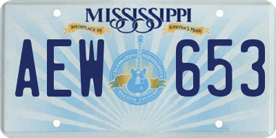 MS license plate AEW653