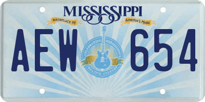MS license plate AEW654