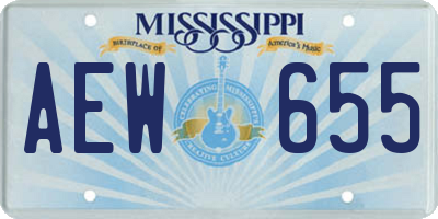 MS license plate AEW655