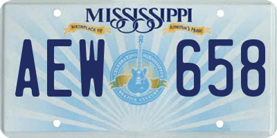 MS license plate AEW658