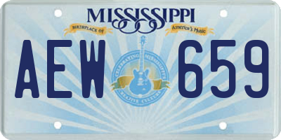 MS license plate AEW659