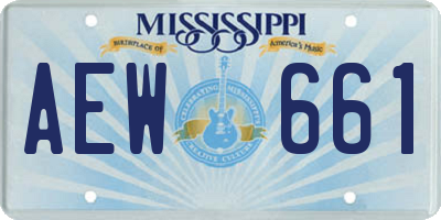 MS license plate AEW661