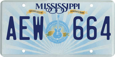 MS license plate AEW664