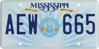 MS license plate AEW665