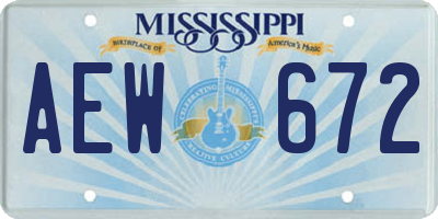 MS license plate AEW672