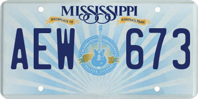 MS license plate AEW673