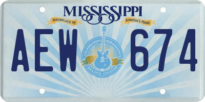 MS license plate AEW674