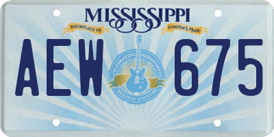 MS license plate AEW675
