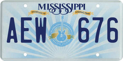 MS license plate AEW676