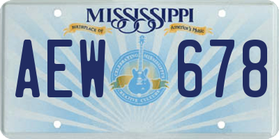 MS license plate AEW678