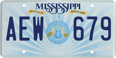 MS license plate AEW679