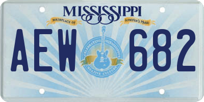 MS license plate AEW682