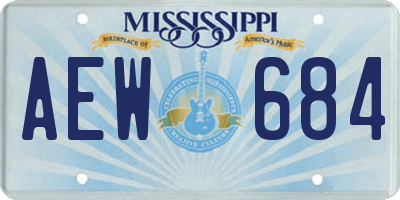 MS license plate AEW684