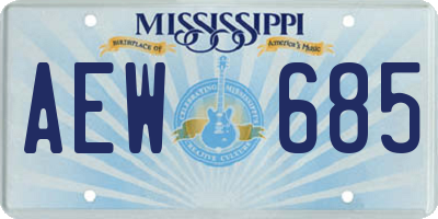 MS license plate AEW685