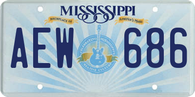 MS license plate AEW686