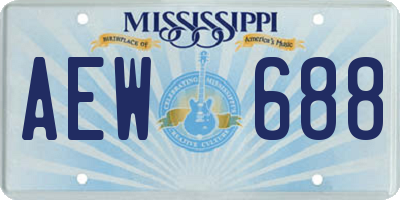 MS license plate AEW688