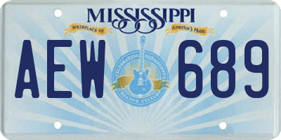MS license plate AEW689