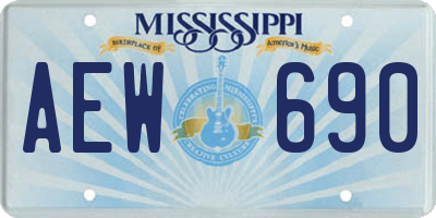 MS license plate AEW690