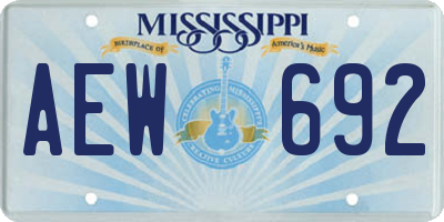 MS license plate AEW692