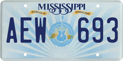 MS license plate AEW693