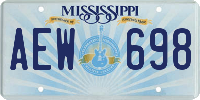 MS license plate AEW698