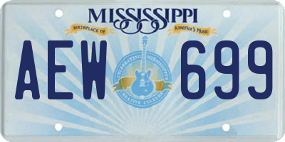 MS license plate AEW699
