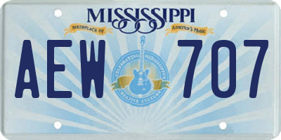 MS license plate AEW707