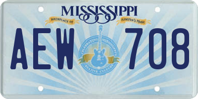 MS license plate AEW708