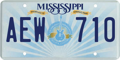MS license plate AEW710
